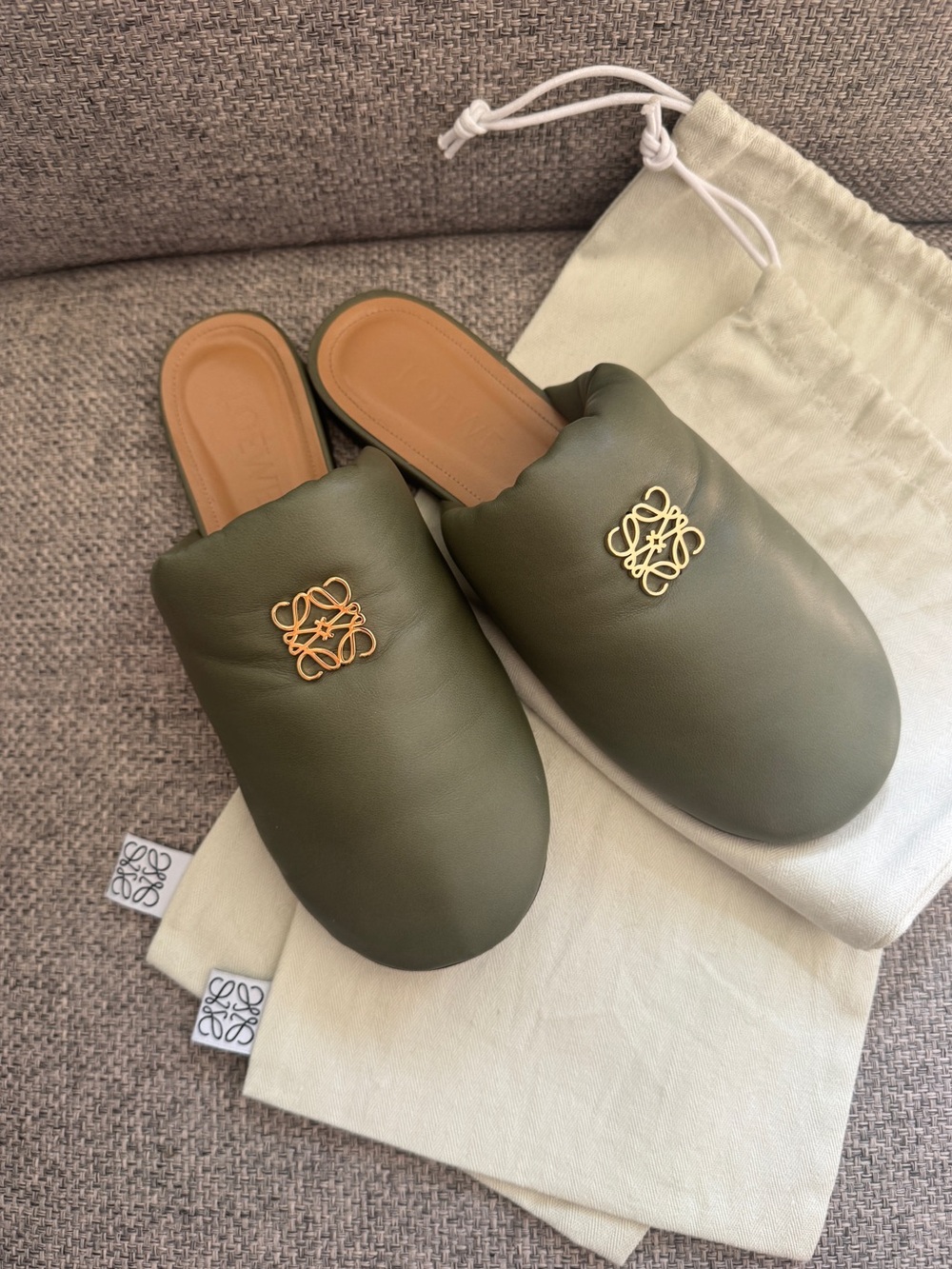 Loewe Anagram Leather Mule Slides - Picture 2 of 11